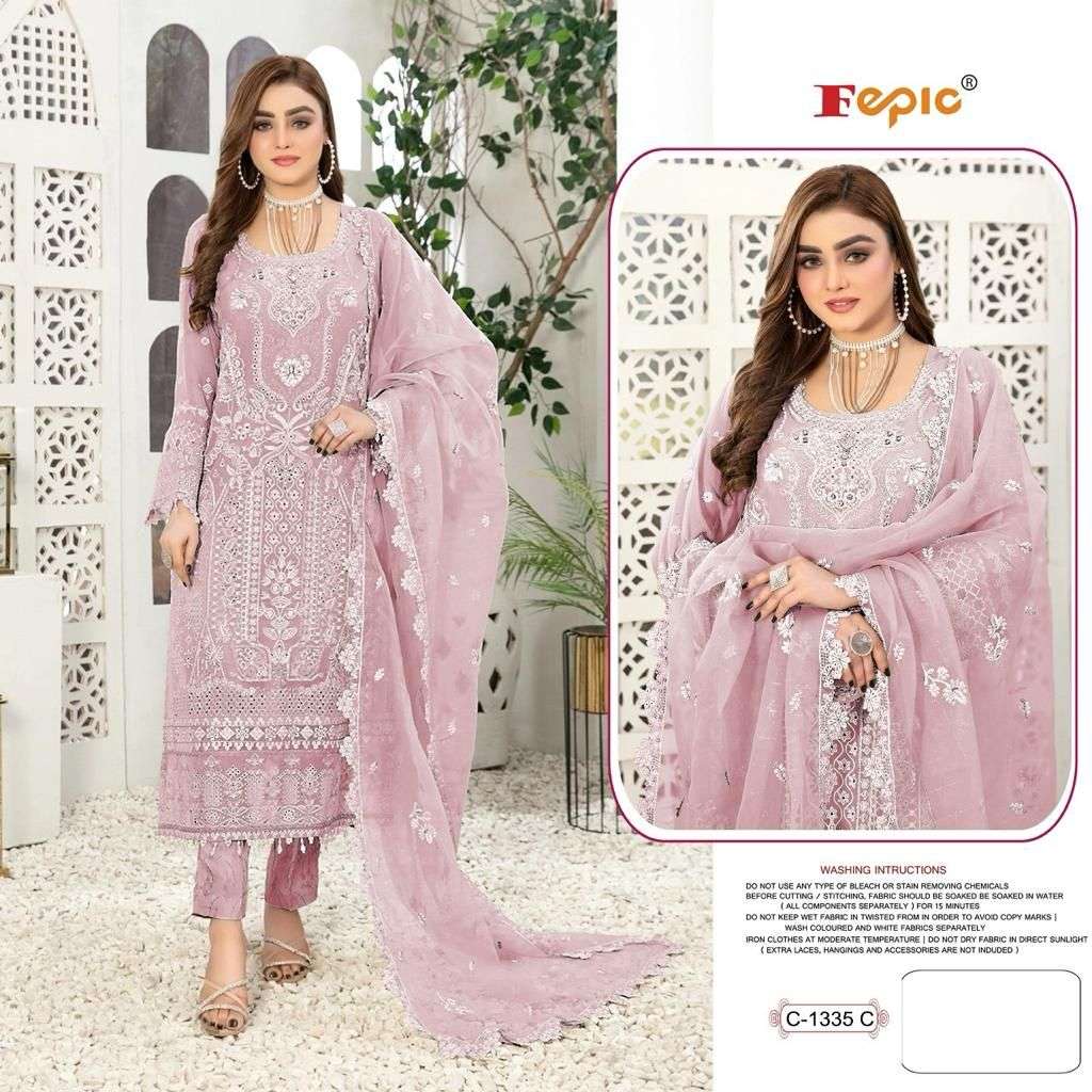 fepic rosmeen 1335 organza with embroidery work Pakistani sa...