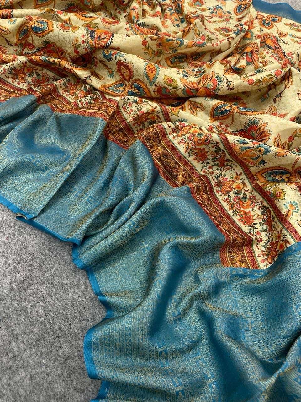FUNCTION SPECIAL SILK WITH KALAMAKRI PRINTED SAREE BEST COLL...