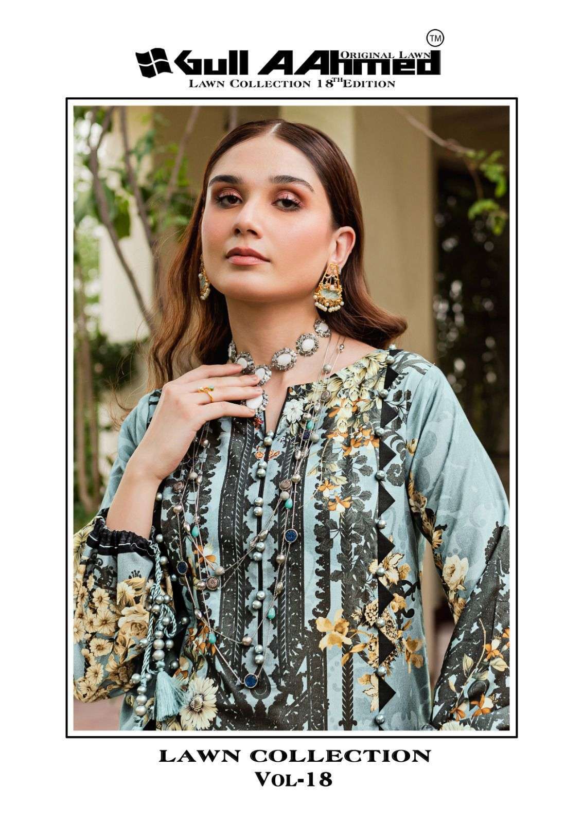 Gul Ahmed Lawn Collection Vol 18 lawn cotton with printed pa...