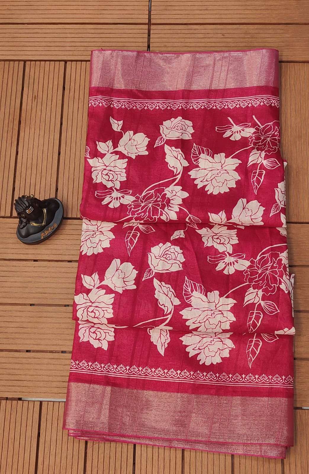 HANDLOOM PRINT WITH DOLA SILK PARTY WEAR SAREE COLLECTION AT...