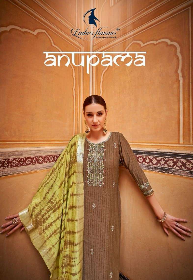 Ladies Flavour Anupama RAYON WITH EMBROIDERY WORK READYMADE ...