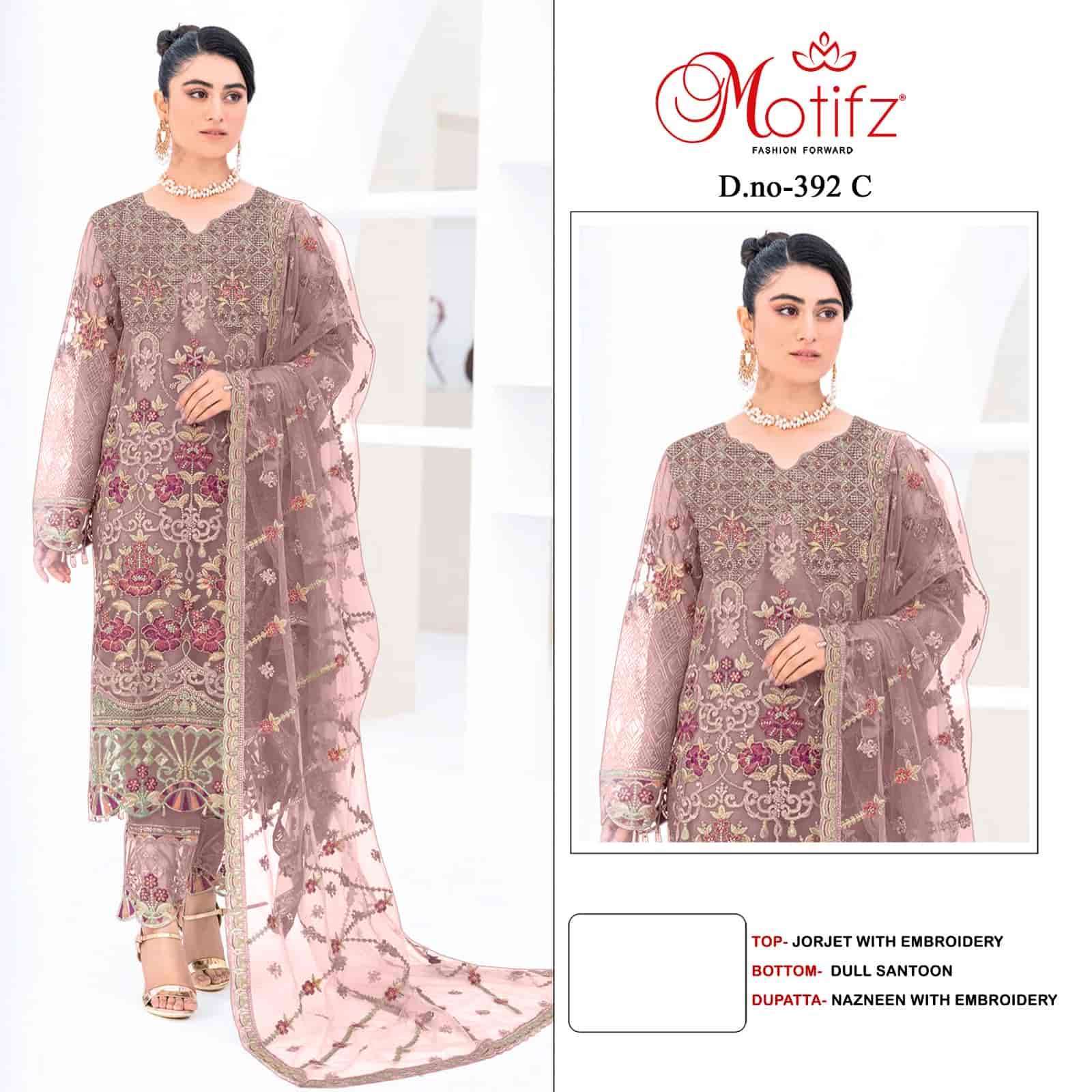 Motifz 392 COLOUR gEORGETTE WITH EMBROIDERY WORK DESIGNER PA...
