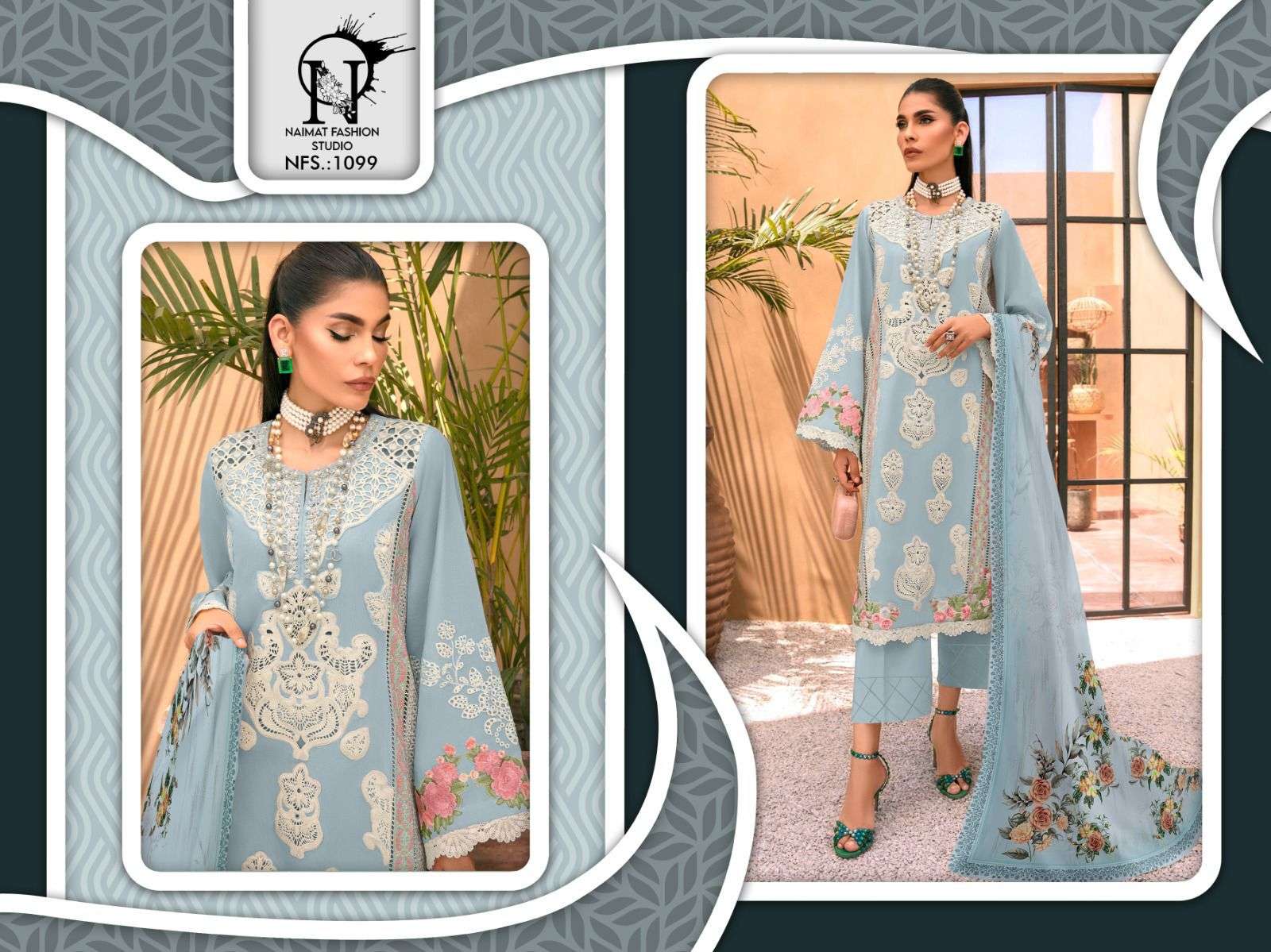 NAIMAT 1099 GEORGETTE WITH EMBROIDERY WORK READYMADE SUITS C...