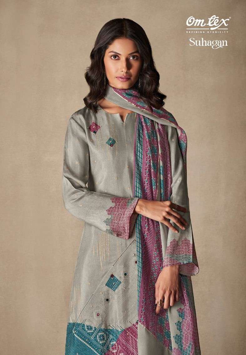 Omtex Suhagan Muslin silk with jacqurd fancy branded salwar ...