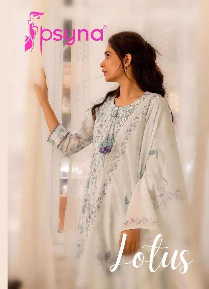 PSYNA LOTUS LINEN WITH FANCY LOOK READYMADE SUITS COLLECTION...