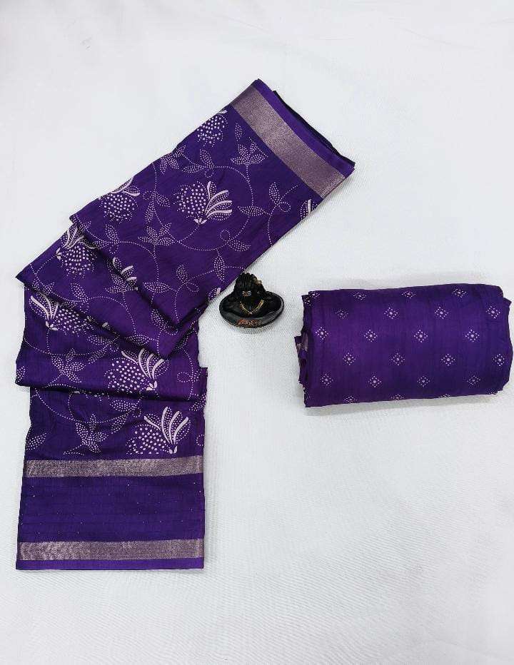 PURPLE COLOUR DOLA SILK WITH FANCY SEQUENCE WORK BORDER SARE...