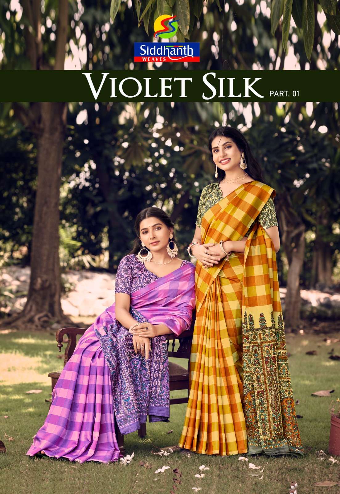 VIOLET SILK VOL 1 CREPE SILK WITH CHEX DESIGN UNIFROM STYLE ...