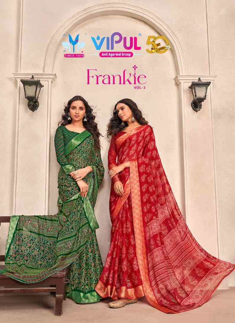 Vipul fashion Frankie vol 3 Chiffon with fancy look saree co...