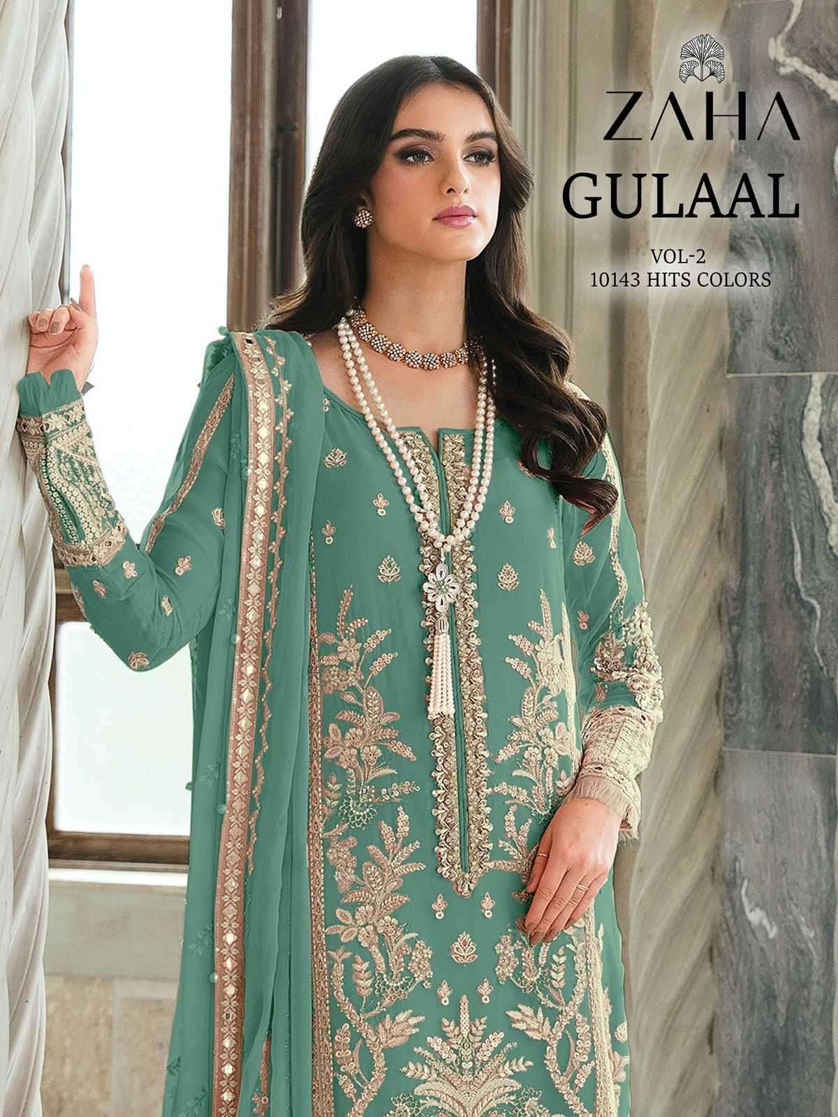 ZAHA GULAAL VOL 2 HIT COLOURS  GEORGETTE WITH EMBROIDERY WOR...