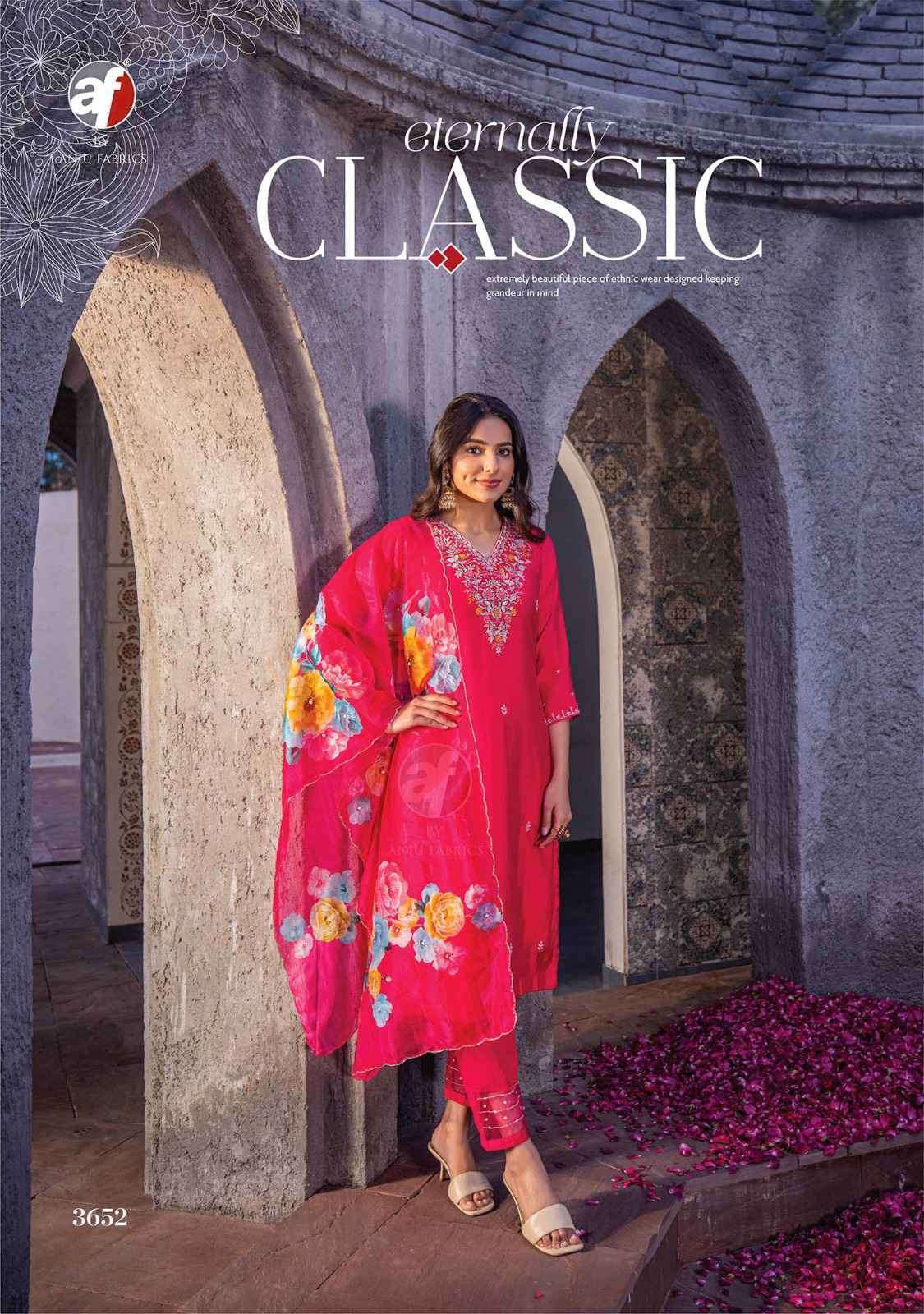 Anju fabs mayra vol 4 silk with fancy designer readymade sui...