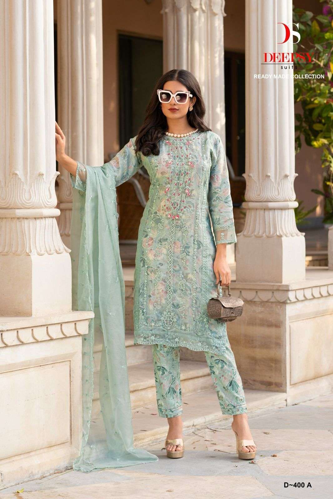 Deepsy D 400 Colors ORGANZA WITH EMBROIDERY WORK PAKISTANI S...