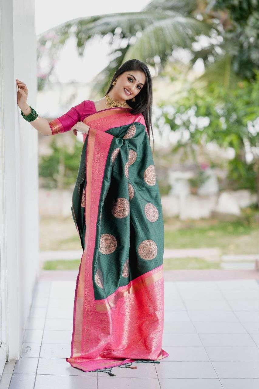 Ethnic traditional wear Green shades designer saree collecti...
