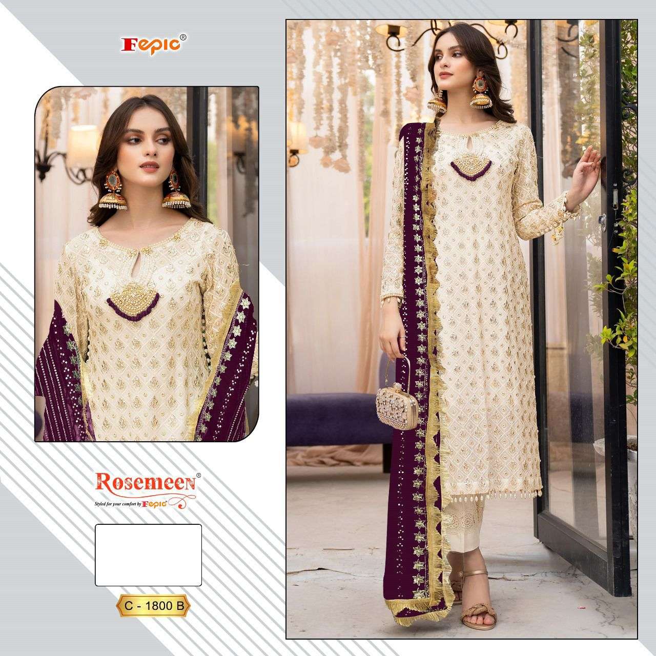 fepic rosemeen c 1800 georgette with embroidery work white colour pakistani salwar kameez collection at best rate 2024 03 22 15 18 50