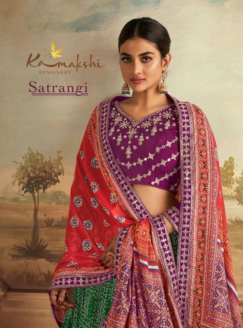 kamakshi satrangi gaji silk with traditional designer function special lehenga choli collection at best wholesale rate 2024 03 14 11 58 49