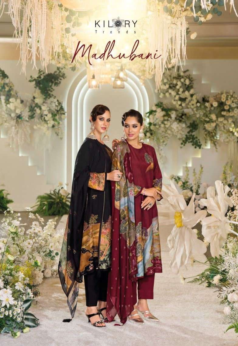 Kilory Madhubani muslin silk with digital printed fancy look...