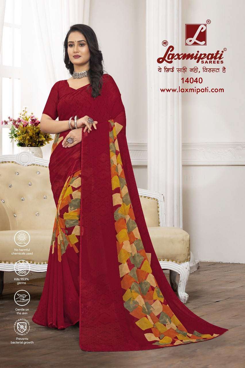 laxmipati 14033 to 14044 series  fabric georgette with regul...