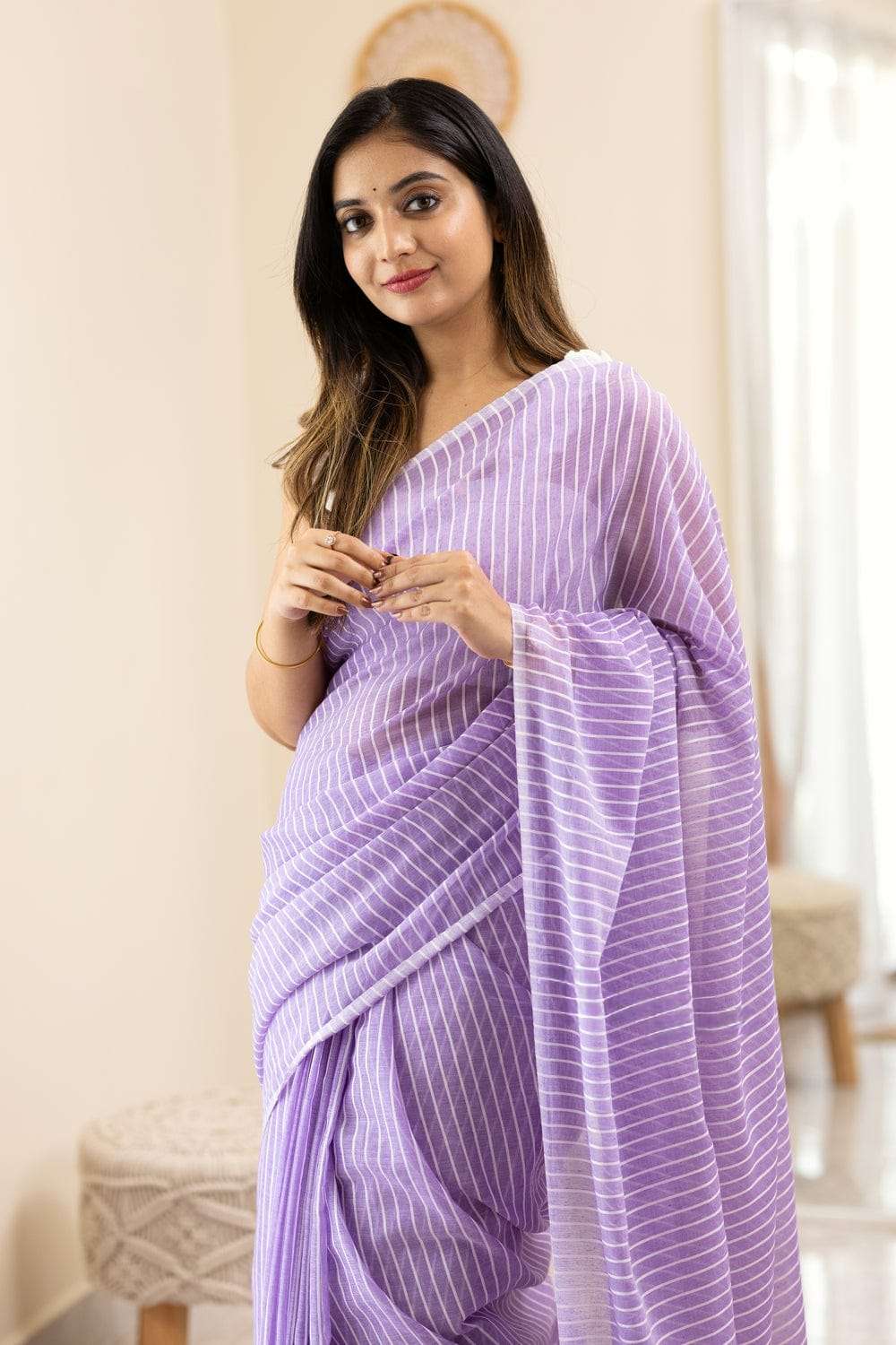 light weight linen with fancy look regular wear saree collec...
