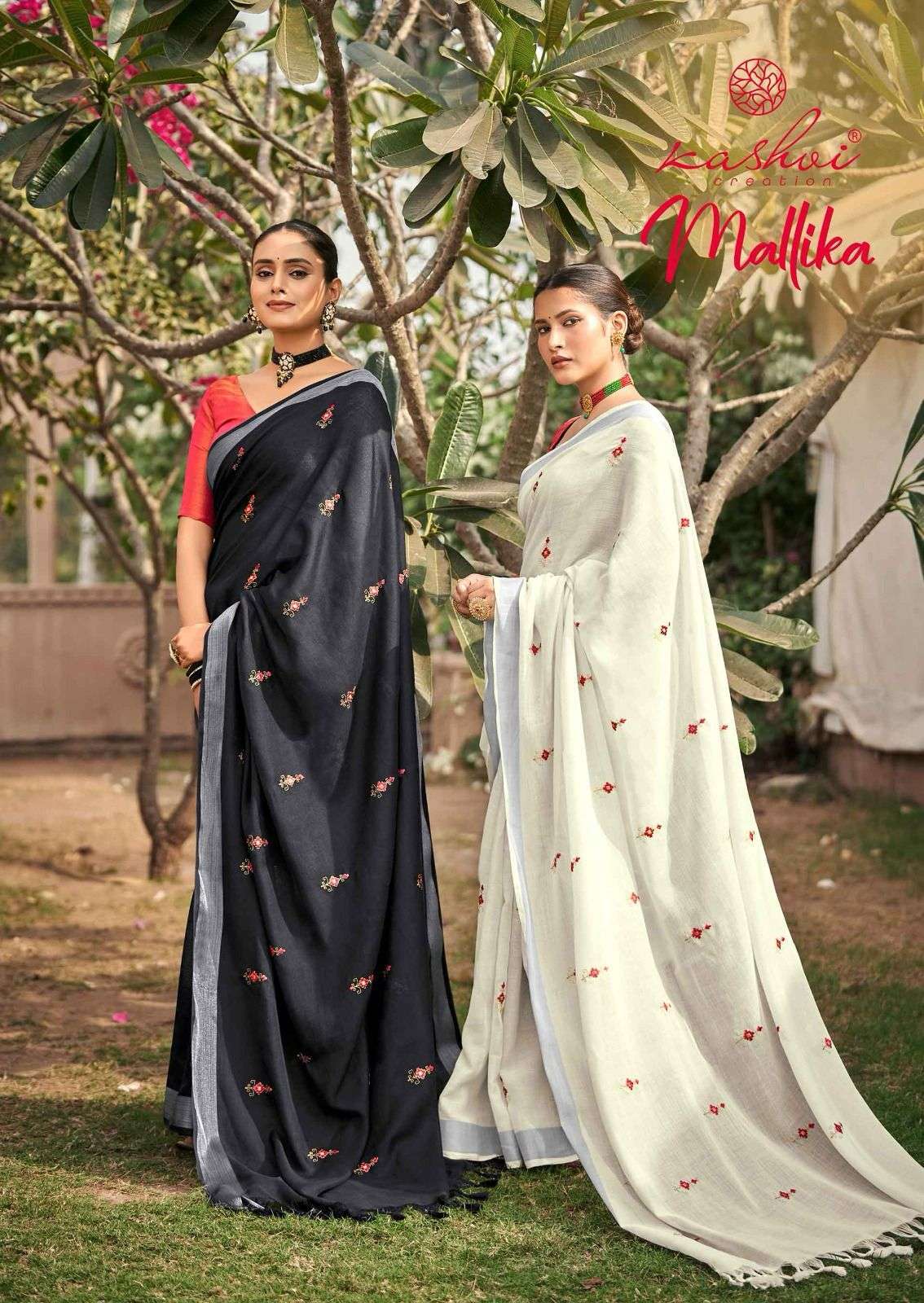 lt fabrics kashvi creation malika linen with fancy look sare...