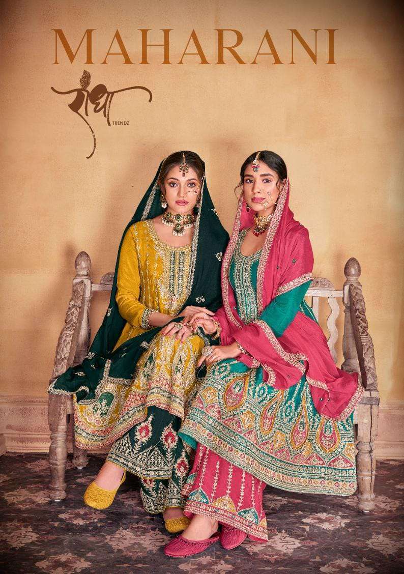 Radha Trendz Maharani chinon silk with designer wedding spec...
