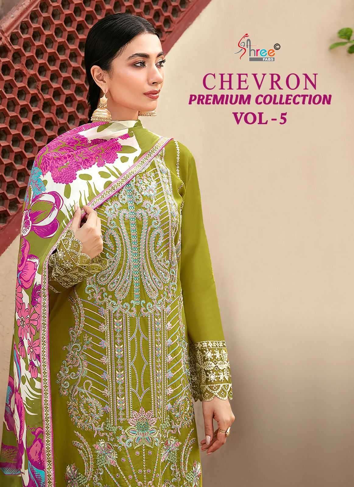 shree fab chevron premium collection vol 5 rayon with embroi...