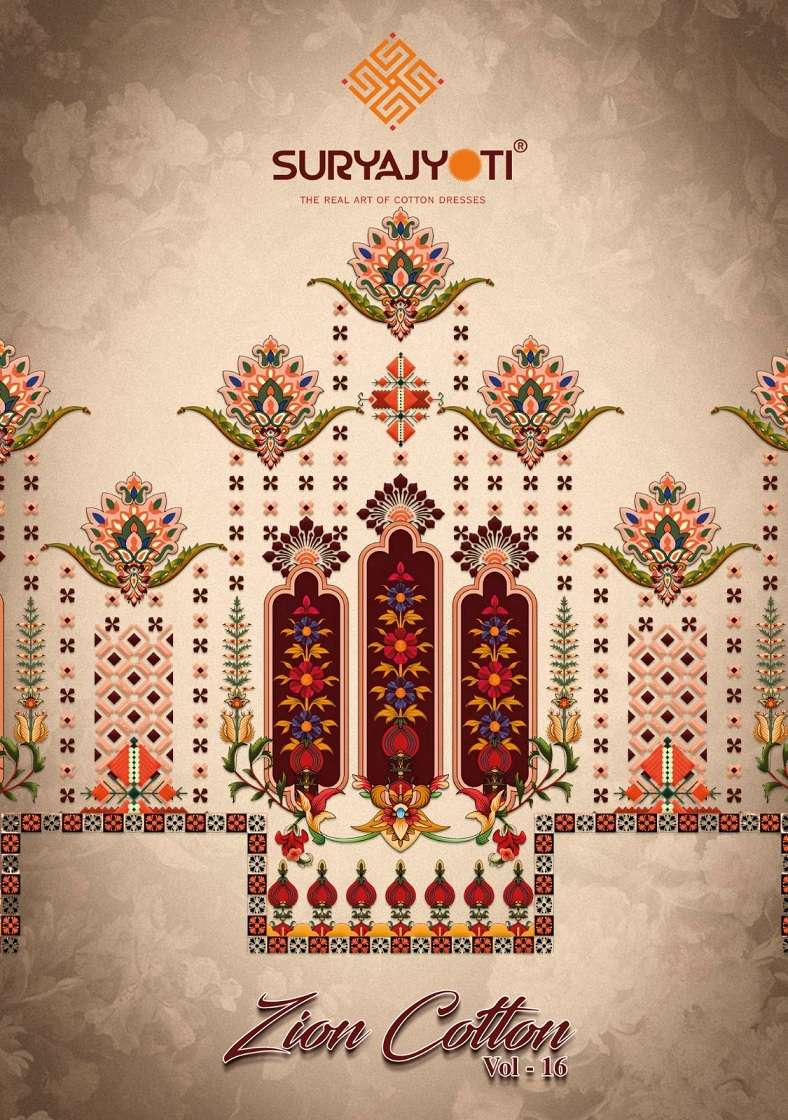 SURYAJYOTI ZION VOL 16 COTTON WITH PRINTED SUMMER WEAR SUITS...