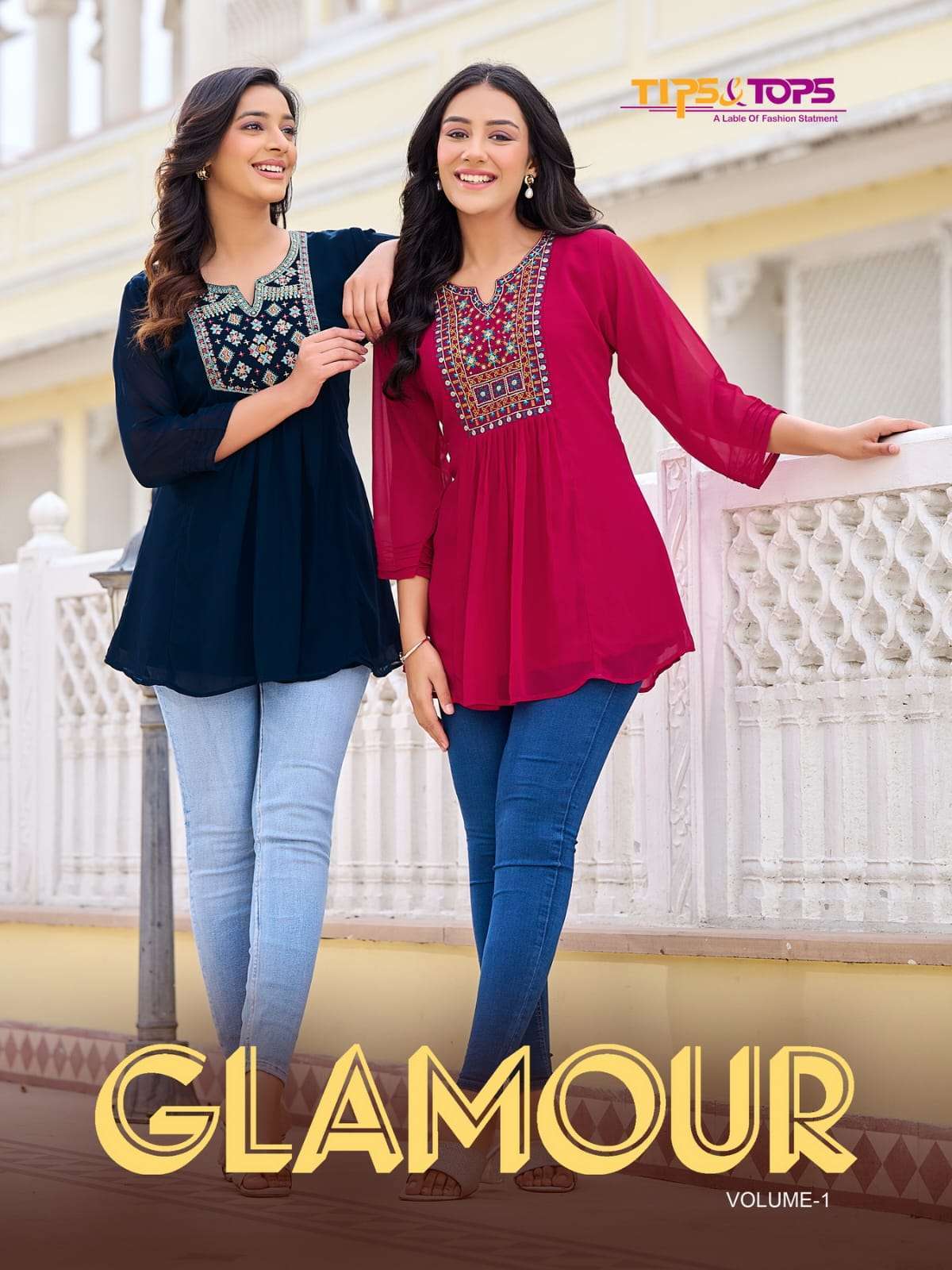 Tips And Tops Glamour FANCY WESTERN LOOK GEORGETTE WITH SUMM...