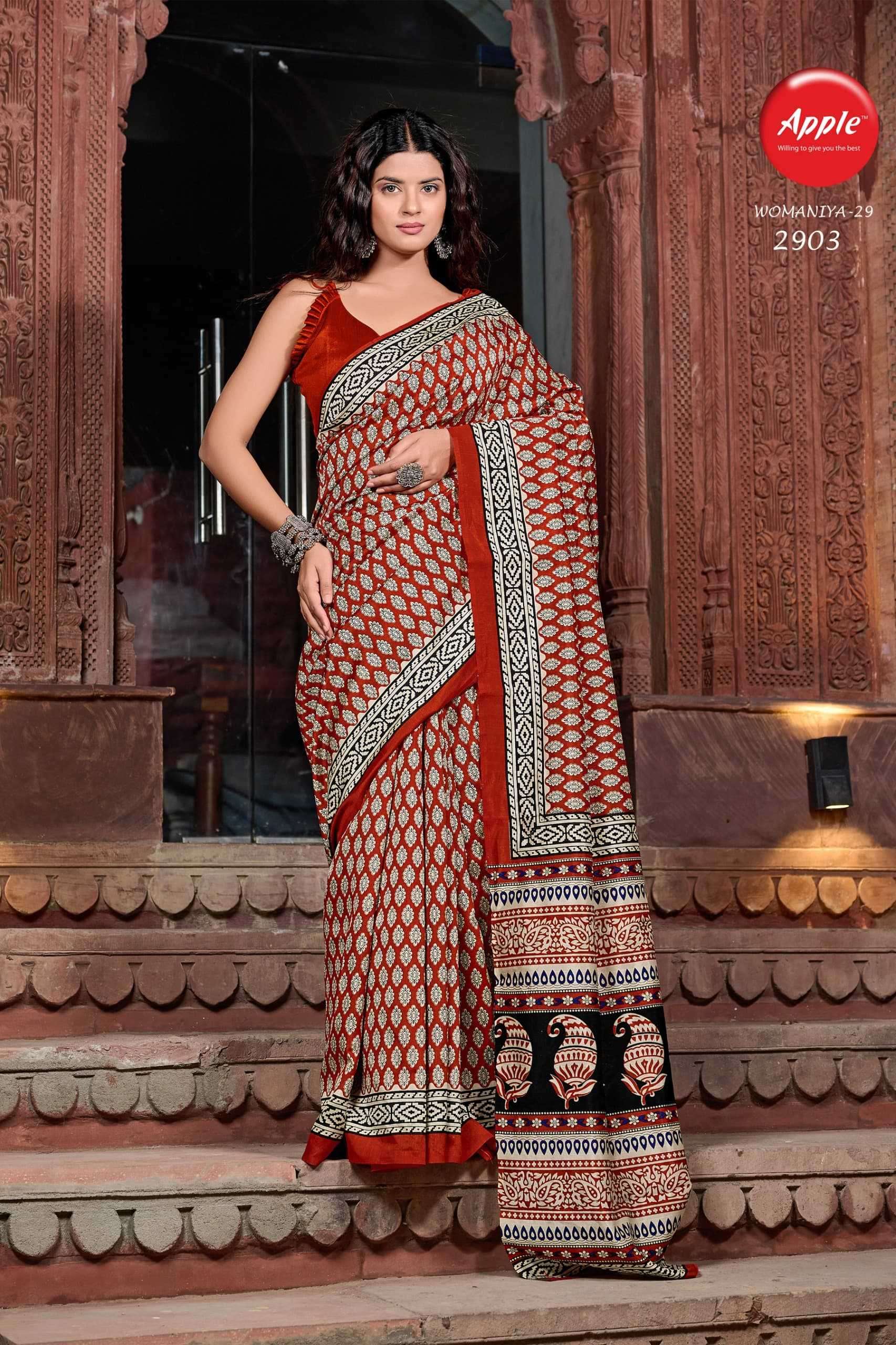 apple womaniya vol 29 fancy printed party wear saree collect...
