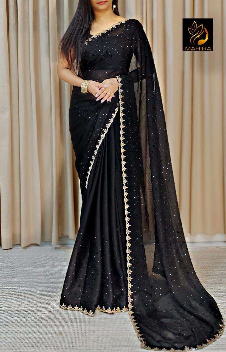 CHIFFON GEORGETTE PARTY WEAR SAREES COLLECTION AT AMAZING PR...