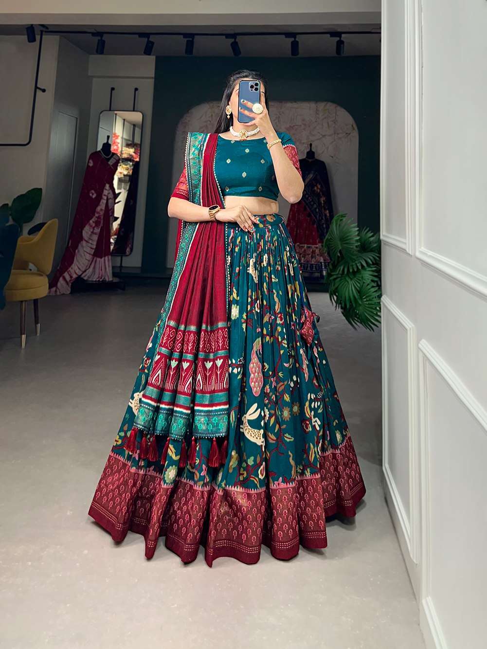 Embrace the elegance of Dola Silk, where tradition meets con...