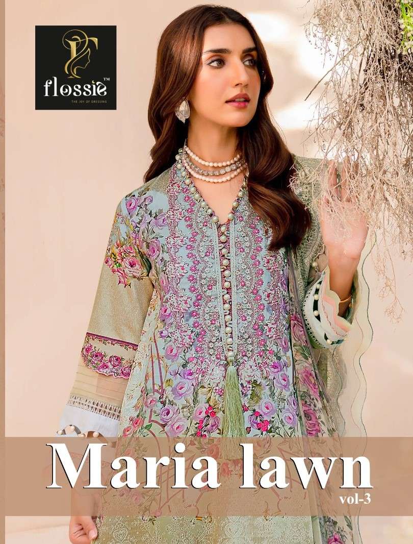 FLOSSIK MARIA LAWN VOL 3 COTTON WITH PRINTED PAKISTANI SUITS...