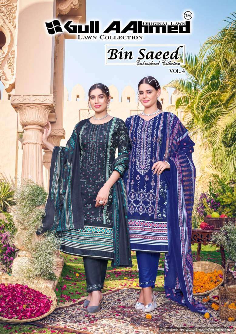 GULL A AHMED BIN SAEED VOL 4 LAWN COTTON WITH PRINTED PAKIST...