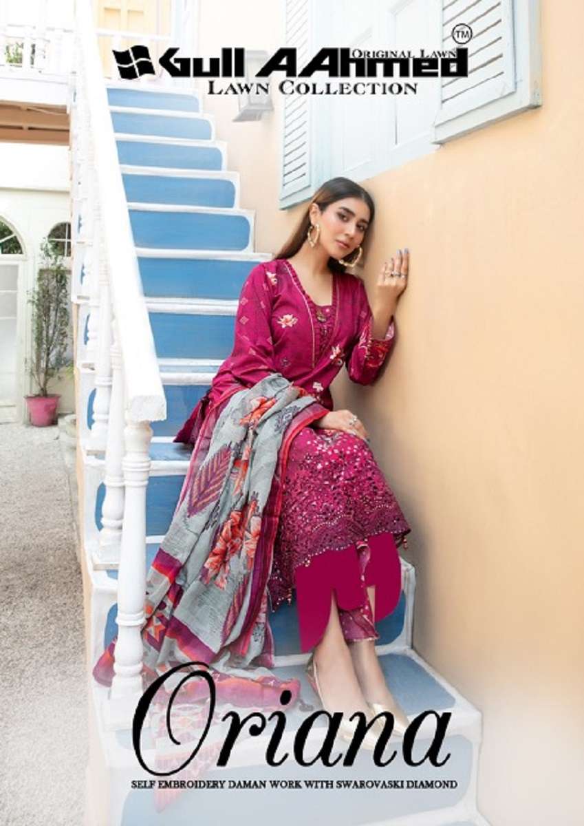 GULL A AHMED ORIANA VOL 1 LAWN COTTON WITH PRINTED PAKISTANI...