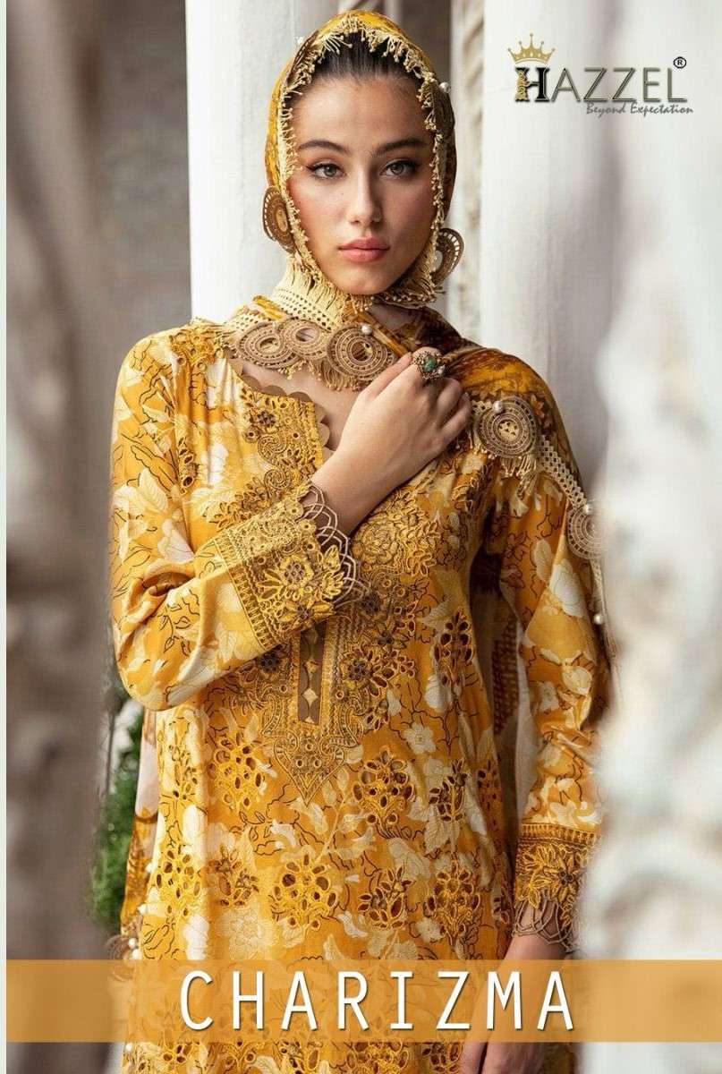 HAZZEL PRINTS CHARIZMA LUXURY LAWN COLLECTION COTTON WITH PR...