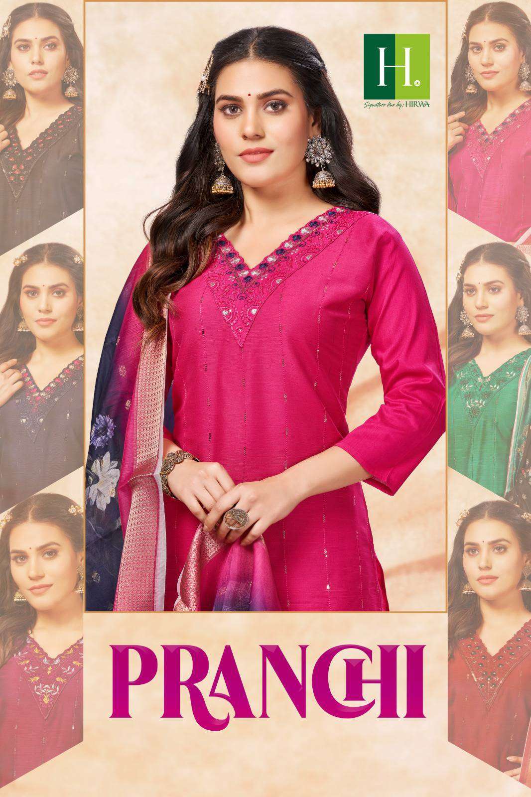 hirwa pranchi festival special 3 piece pair readymade suits ...