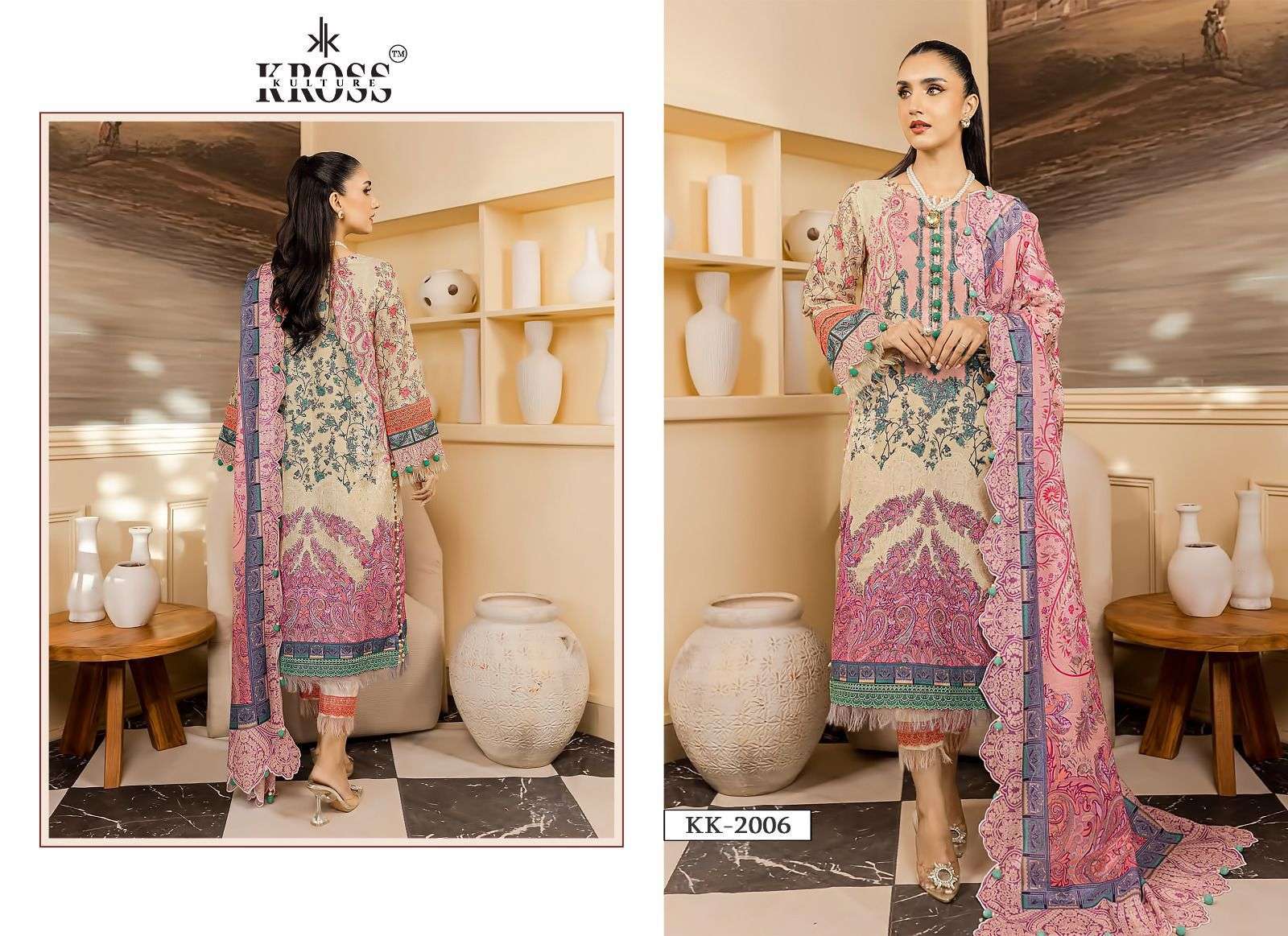 KROSS KULTURE 2006-2007 COTTON WITH PRINTED PAKISTANI SUITS...