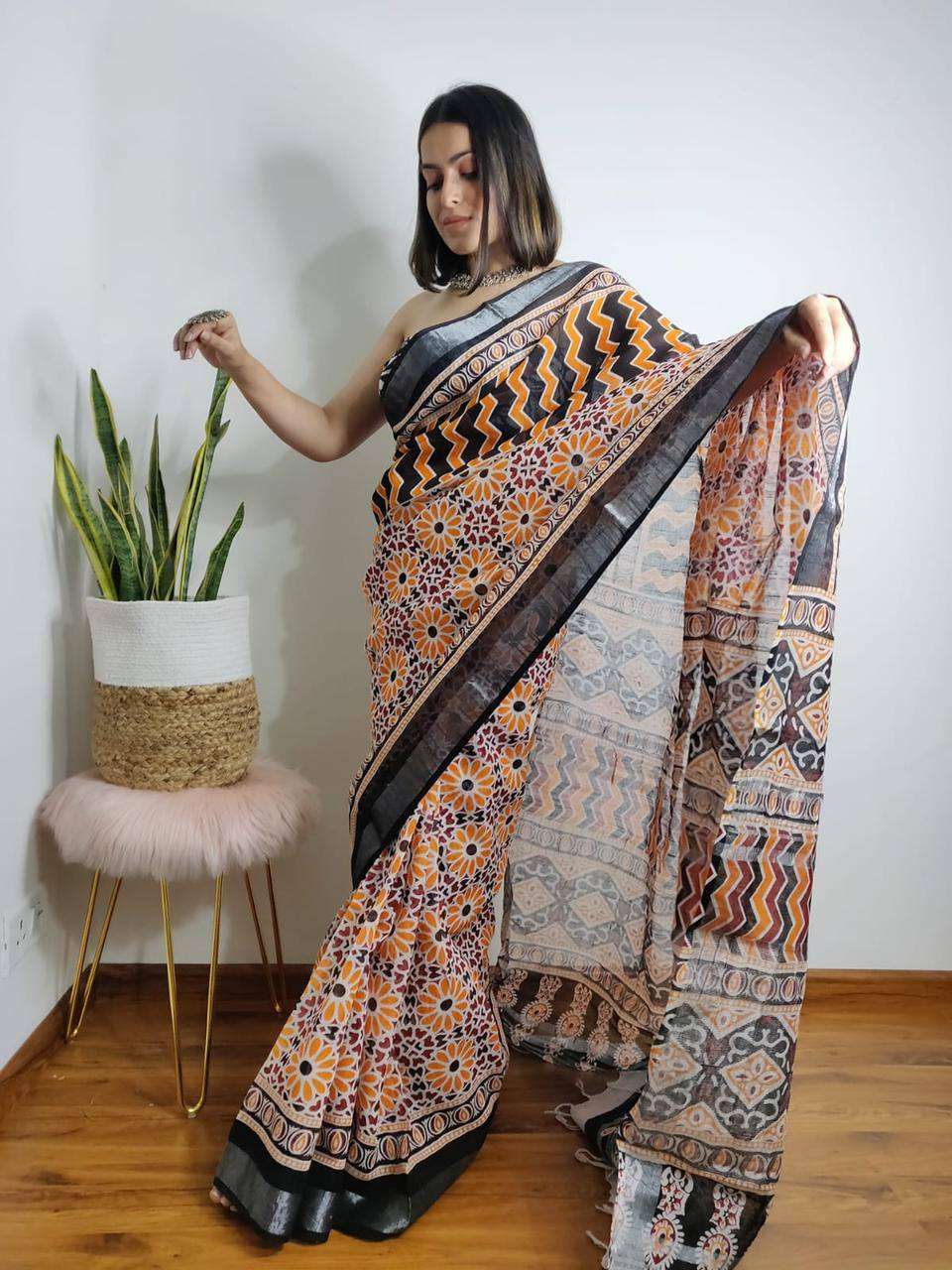 LINEN WITH DIGITAL PRINTED PARTY WEAR SAREE COLLECTION