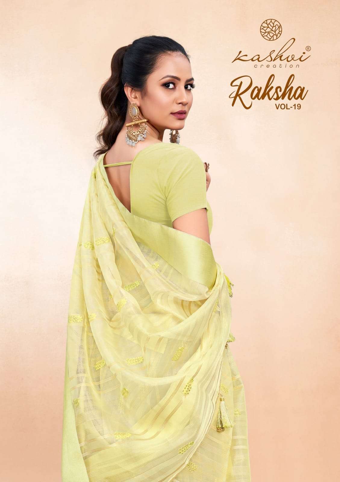lt fabrics kashvi creation raksha vol 19 organza silk with f...
