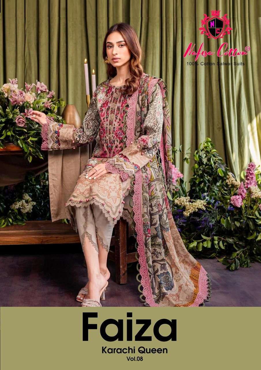 Nafisa Cotton Faiza Karachi Queen Vol 8 cotton with printed ...