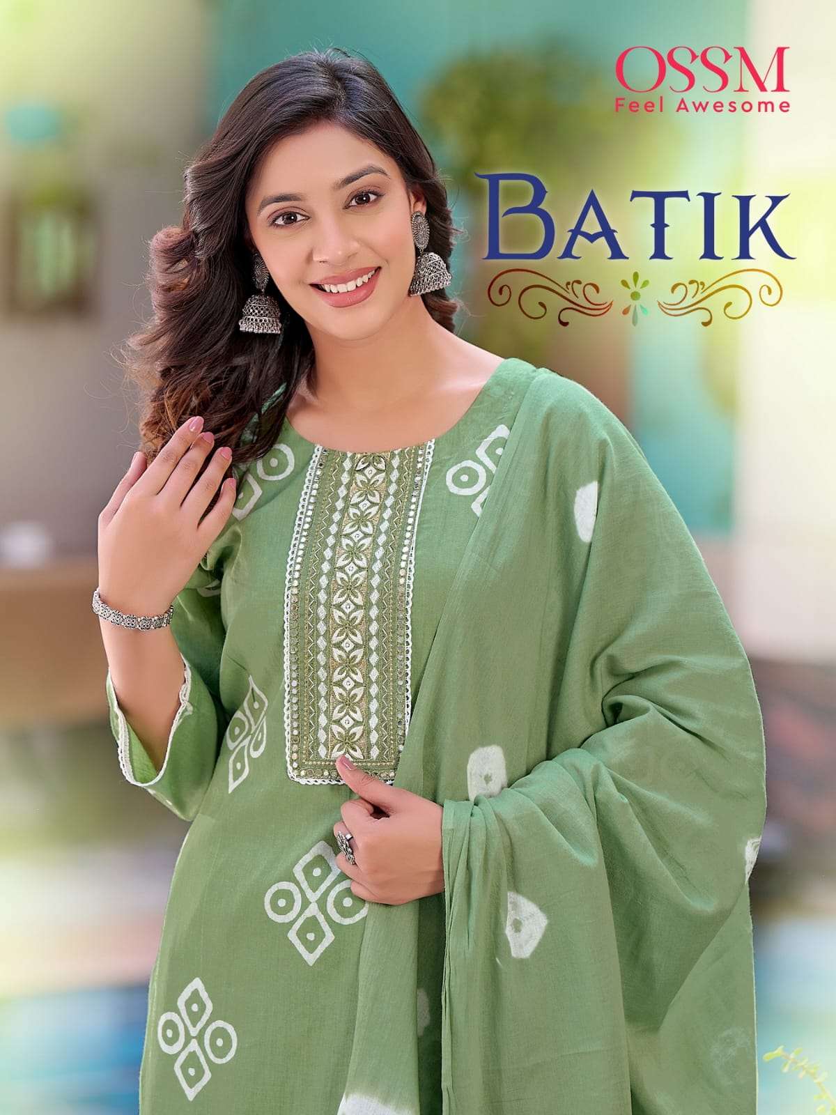 OSSM BATIK COTTON WITH PRINTED READYMADE SUITS COLLECTION AT...
