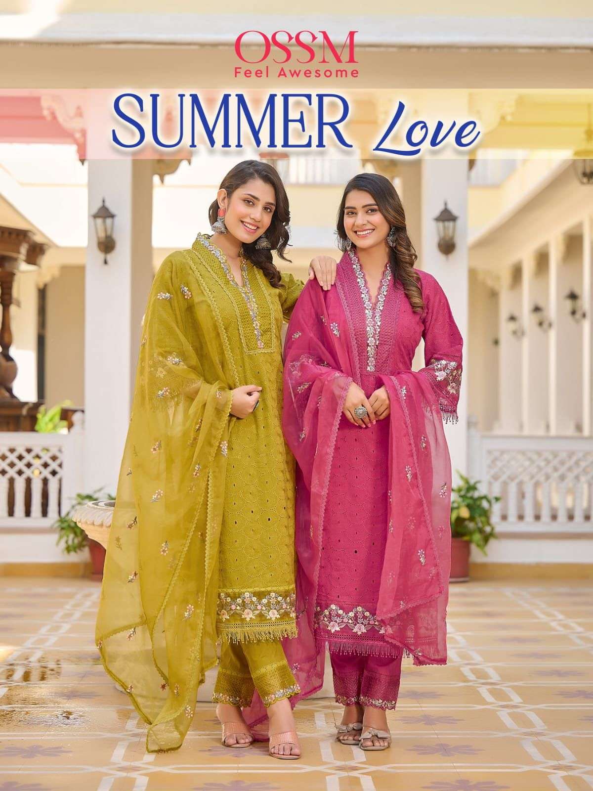 Ossm Summer Love CHIKANKARI WORK READYMADE SUITS COLLECTION ...