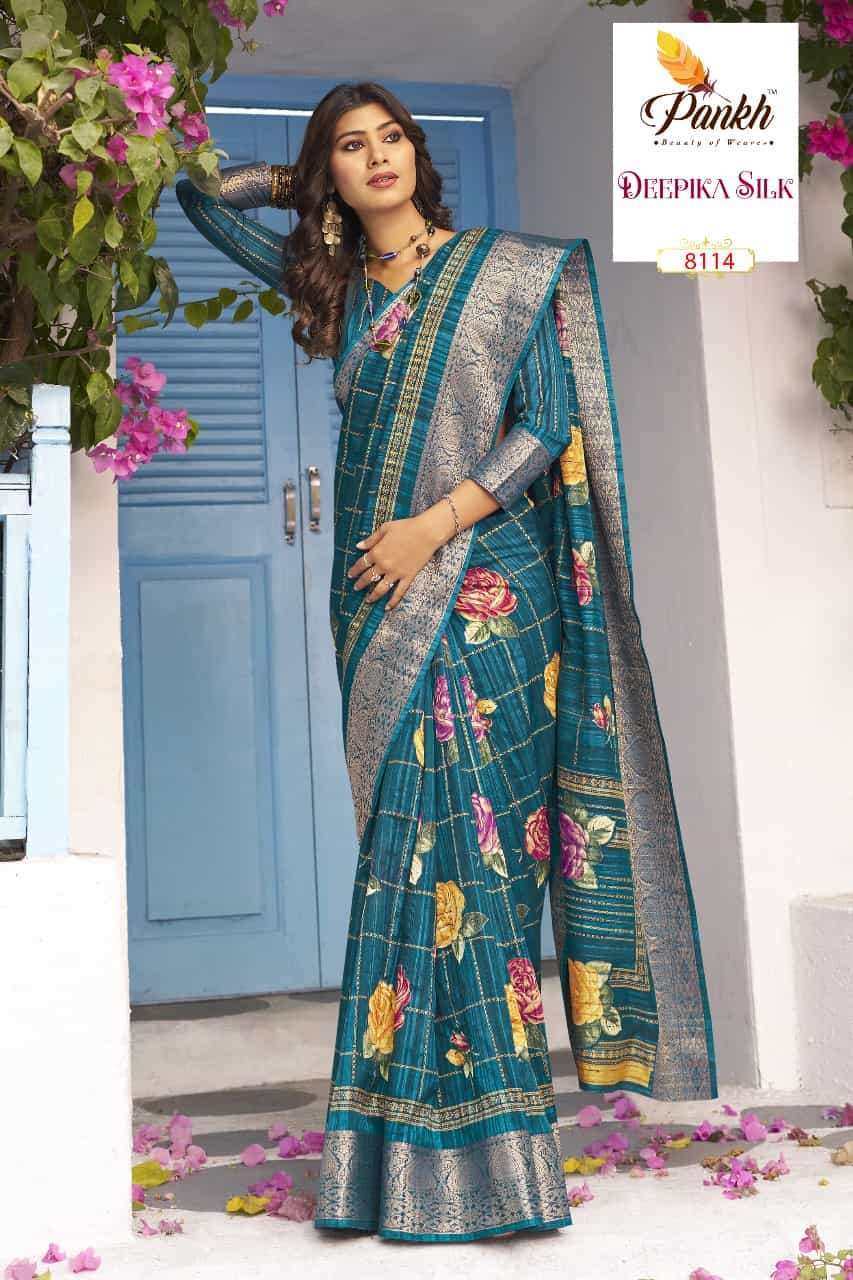 PANKH CREATION DEEPIKA SILK WITH FANCY PARTY WEAR SAREE COLL...