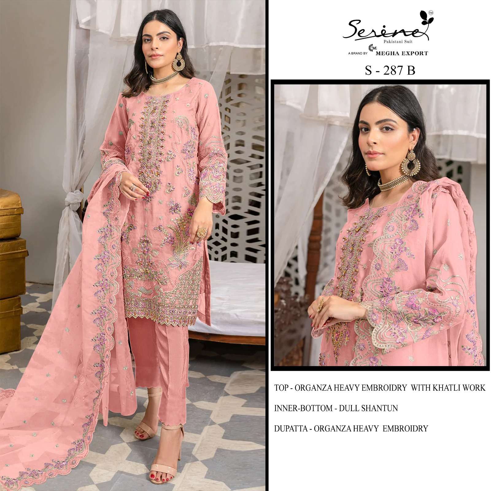 SERINE 287 ORGANZA WITH EMBROIDERY WORK PARTY WEAR PAKISTANI...