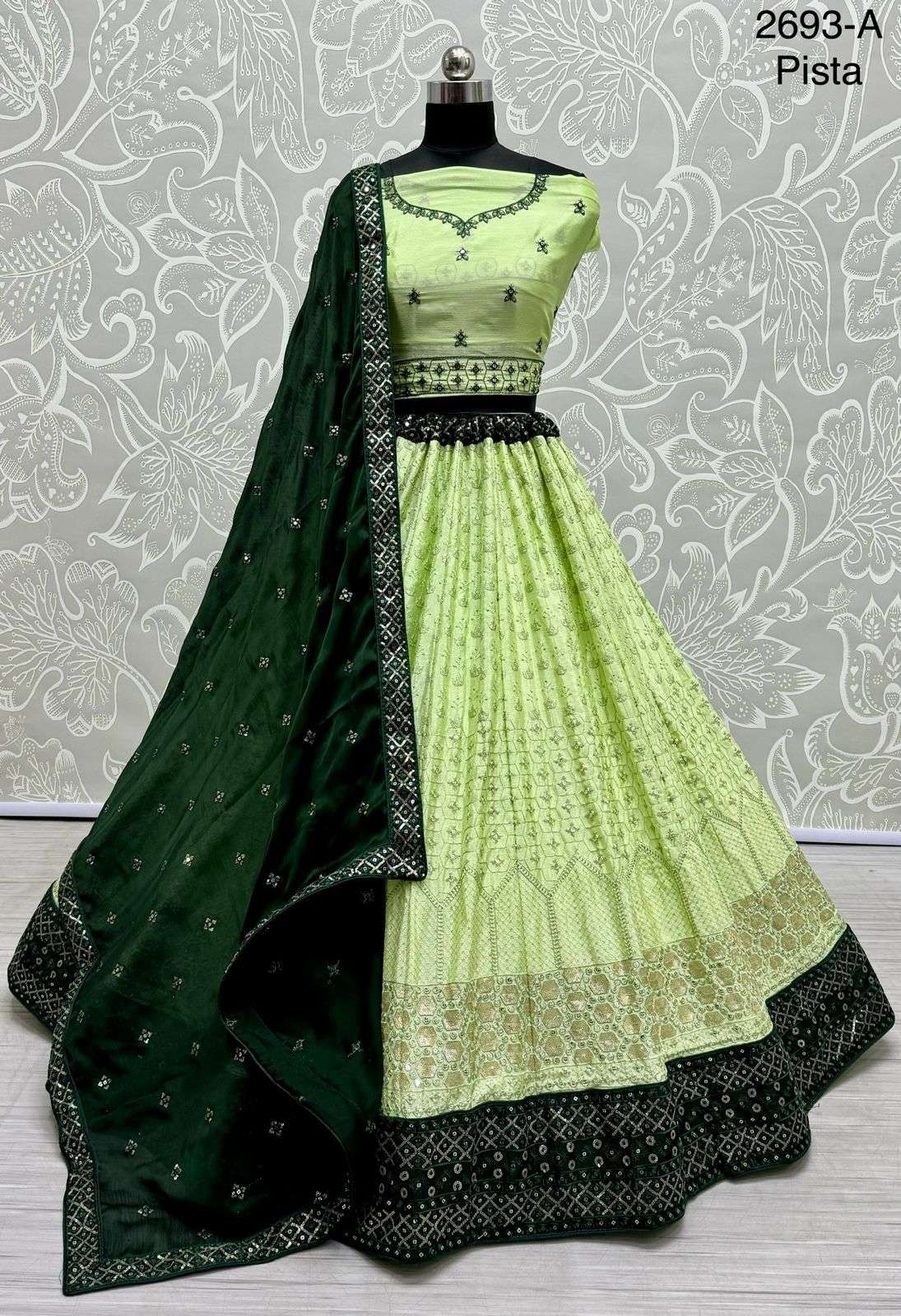WEDDING SPECIAL GEORGETTE WITH HAND EMBROIDERY WORK LEHENGA ...