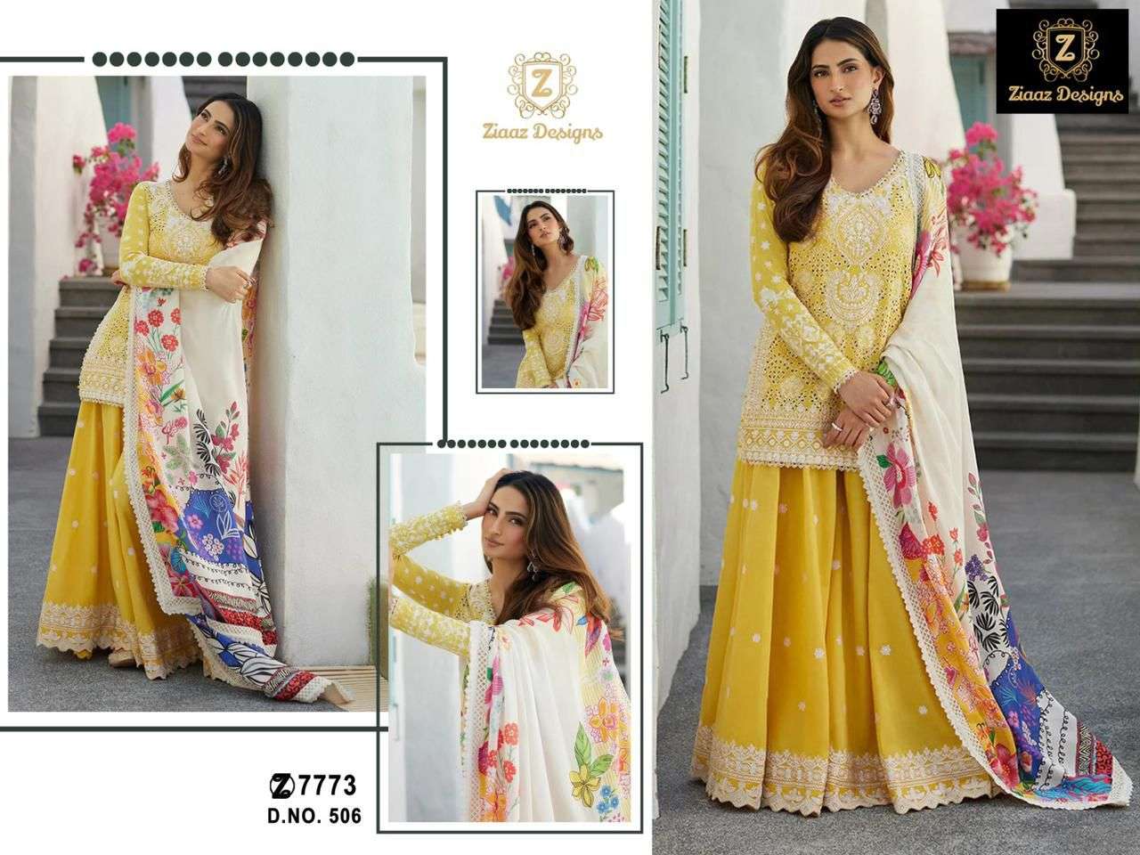 ZIAAZ 506 RAYON COTTON WITH FANCY LOOK PAKISTANI SUITS COLLE...