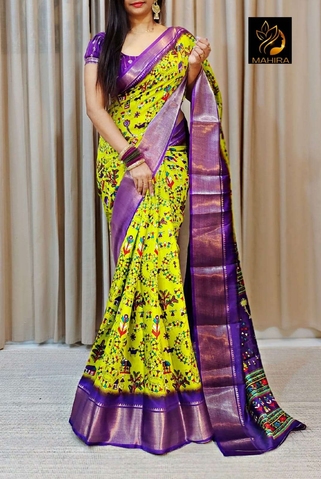 DOLA SILK WITH ALL OVER FLOWER DESIGN SAREE COLLECTION