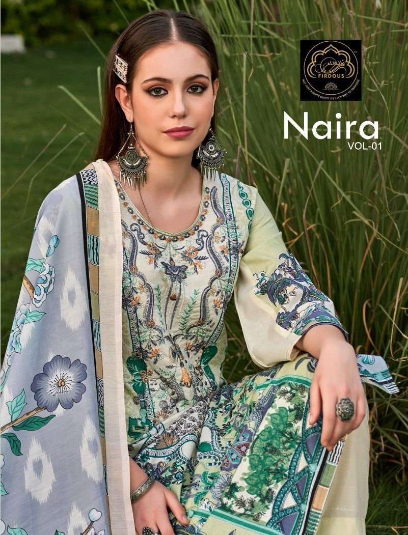 FIRDOUS NAIRA VOL 1 COTTON WITH PRINTED PAKISTANI SUITS