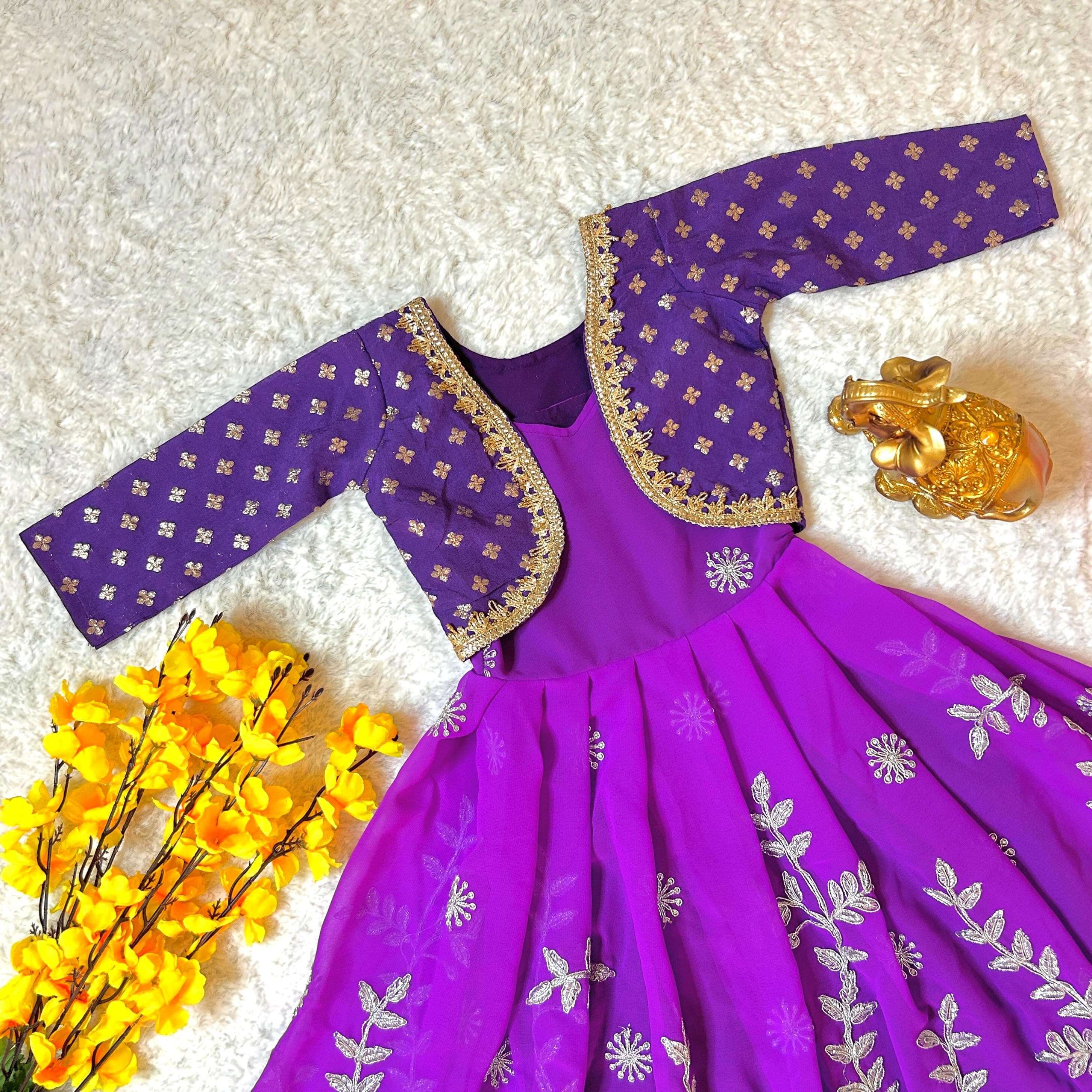 FUNCTION SPECIAL PURPLE COLOUR GEORGETTE WITH DESIGNER KIDS ...