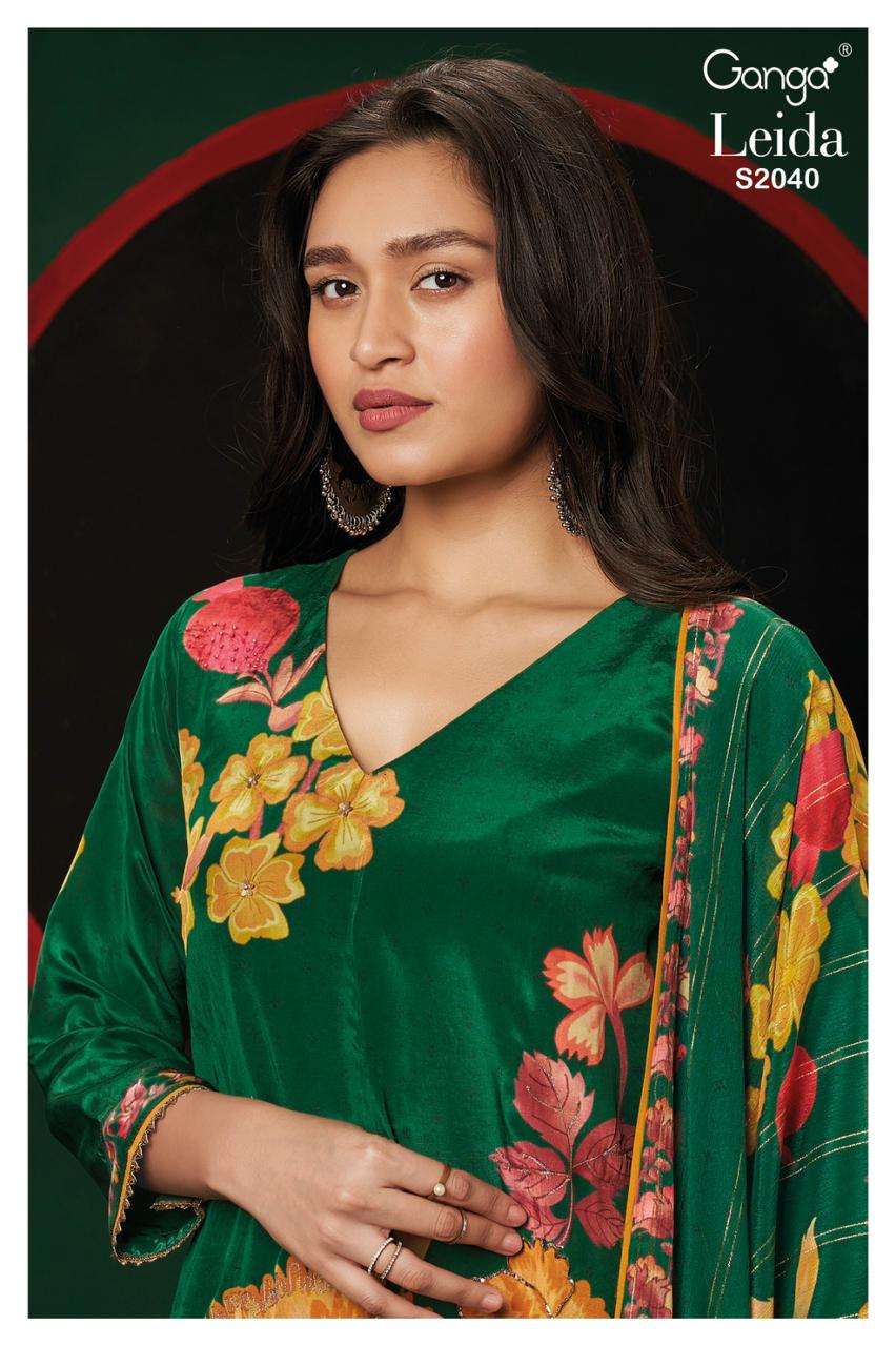 GANGA FASHION LEIDA 2040 CREPE COTTON FLOWER PRINTED SUITS