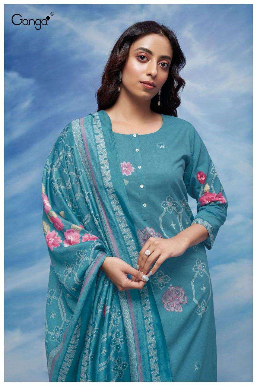 GANGA FASHION VERONIKA 2374 COTTON FLOWER PRINTED SUITS