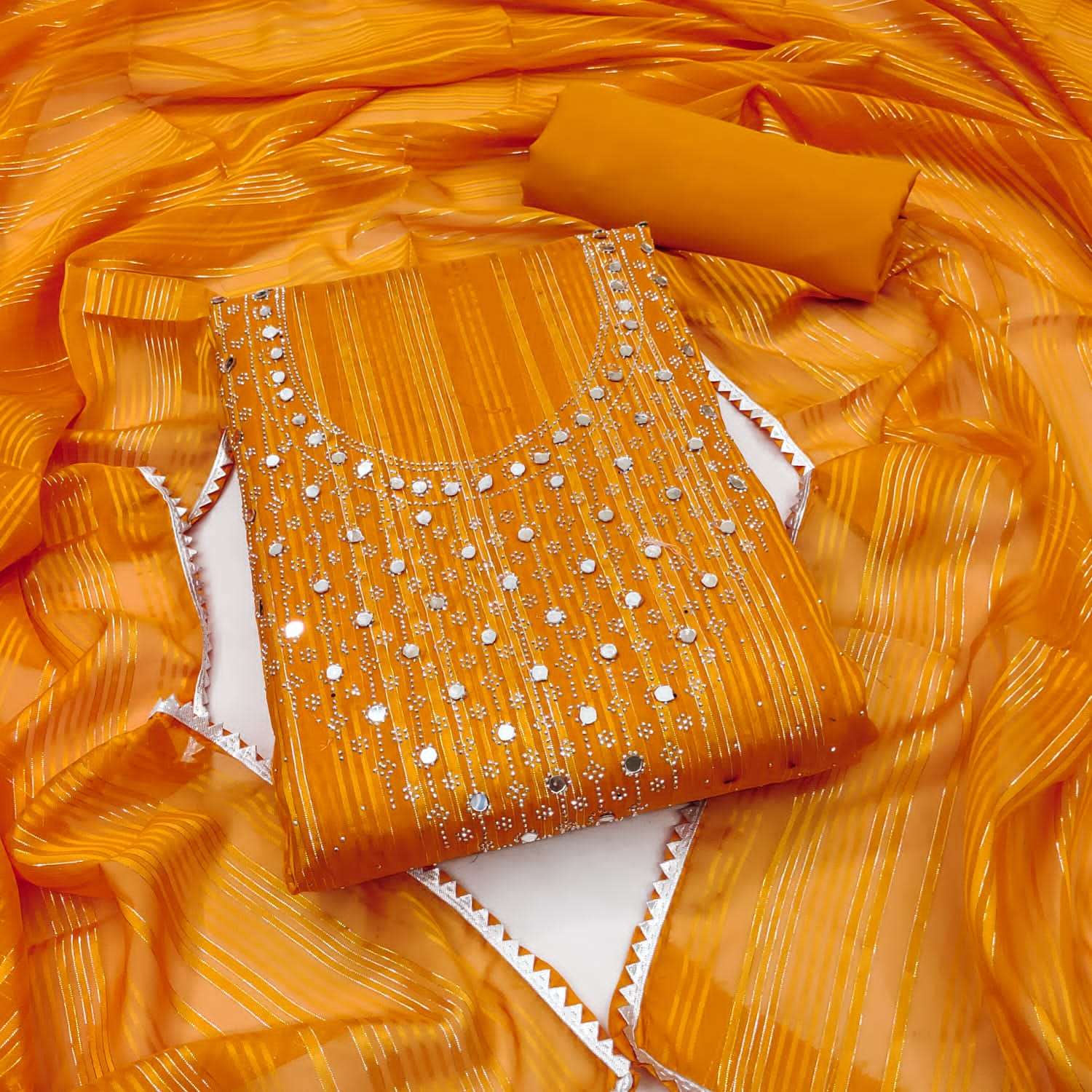 Georgette with diamond work salwar kameez dress materials co...